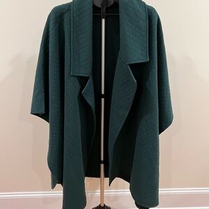 Free People Green Quilted poncho